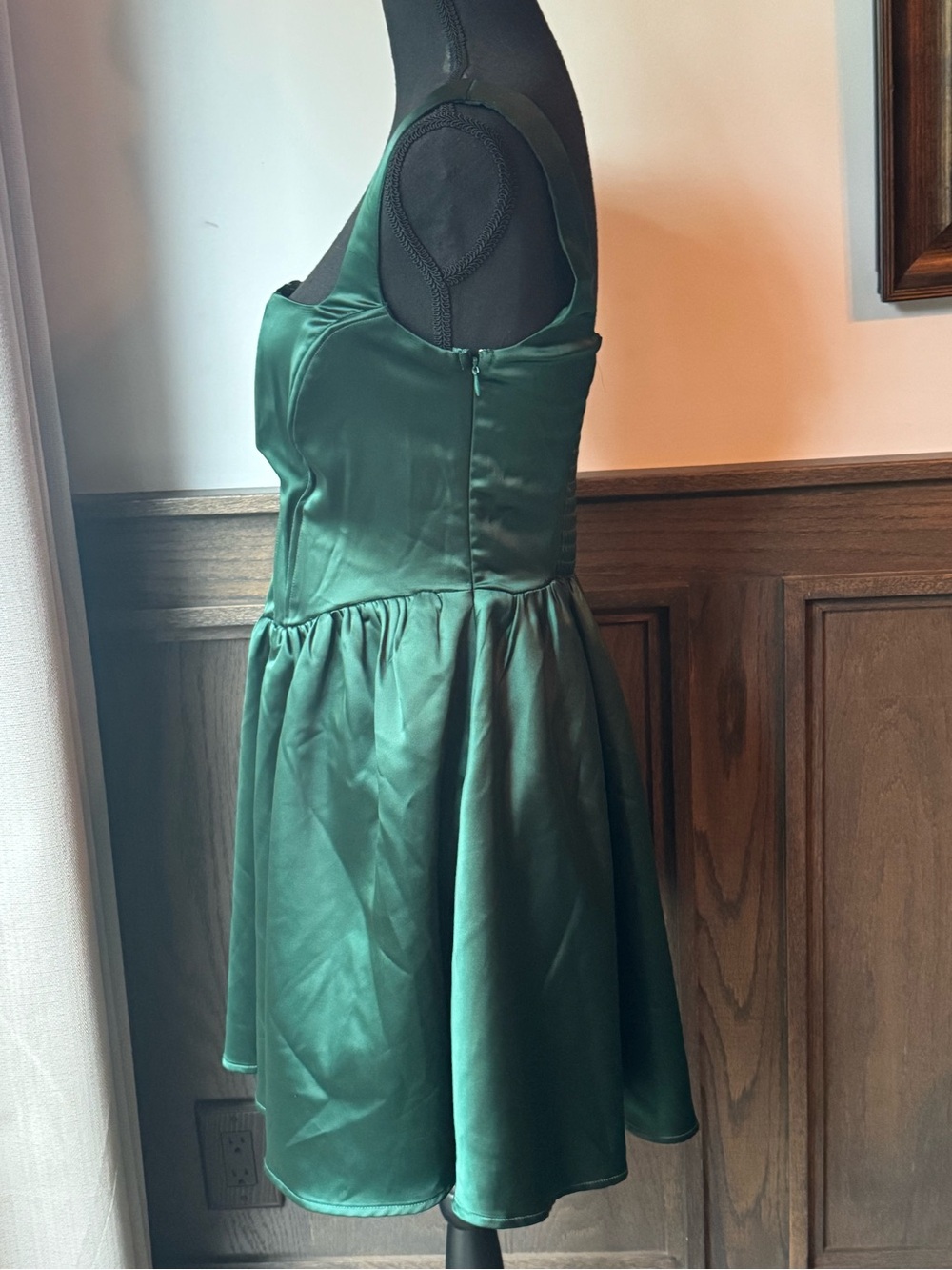 wild fable Dark Green Square-Neck Fit & Flare Mini Dress medium - Picture 4 of 9
